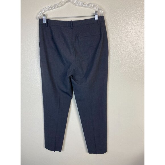 Theory Women Gray Wool Dress Pants Size 8 Trouser Career Formal Capsule Straight - Picture 2 of 16